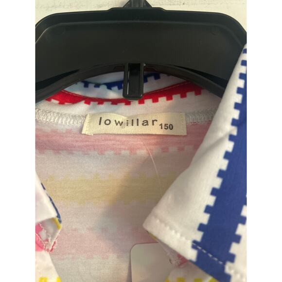 NWT Lowillar Kid's Colorful Blouse Top Shirt Short Sleeve Collar Size 150 (7) - Picture 3 of 5